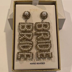 Hand Beaded Bride Earings